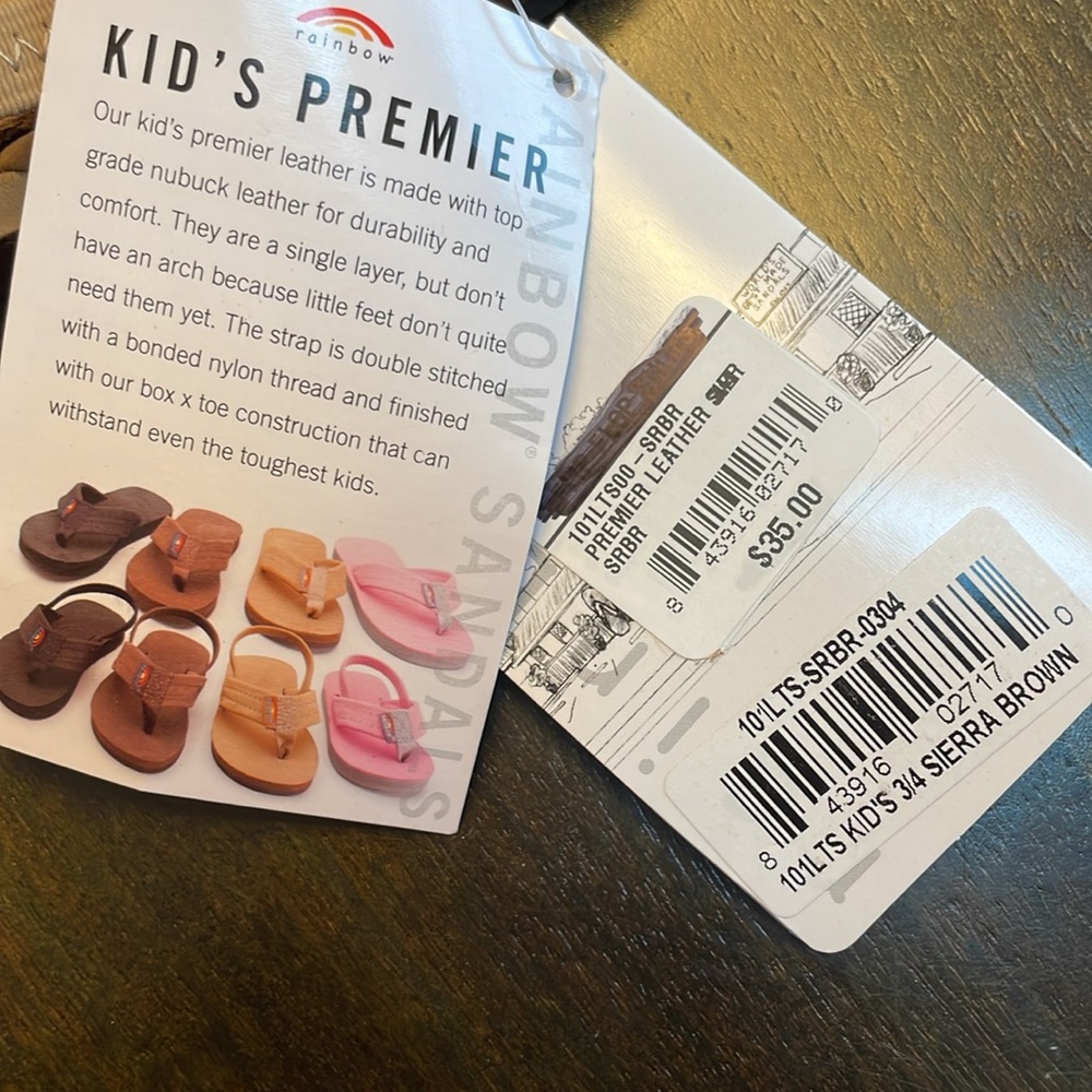 Rainbow Kids Premier Leather flip flops - Picture 8 of 8